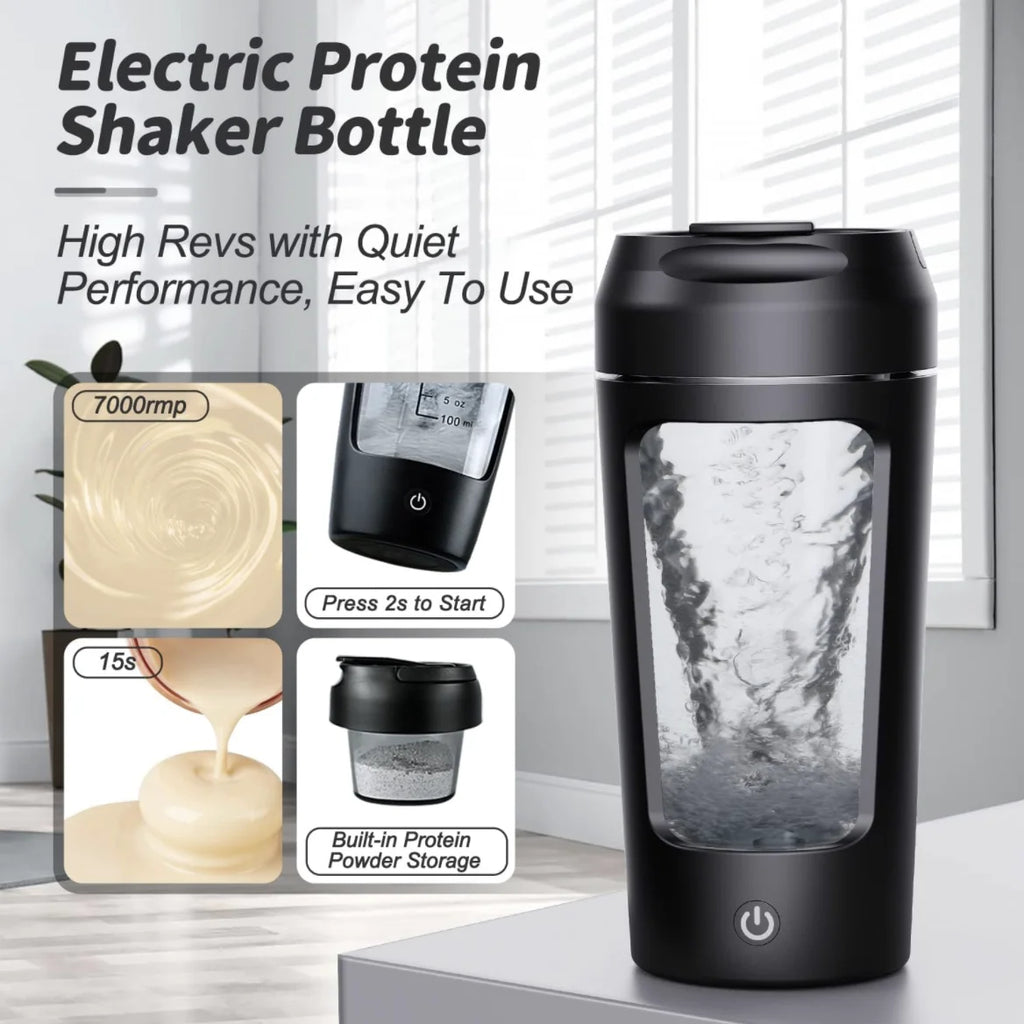 22Oz Electric  Shaker Bottles For Protein USB-Rechargeable Protein Shakes Powerful Blender Bottles For Protein Coffee Milk
